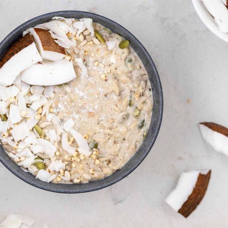 Soufflé de arroz con coco