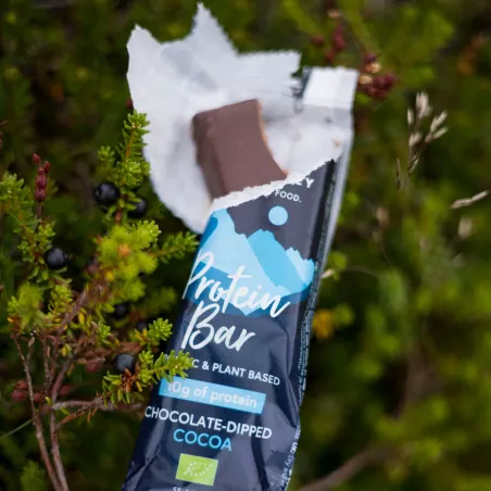 Moonvalley Organic Protein Bar - Cacao con cobertura de chocolate