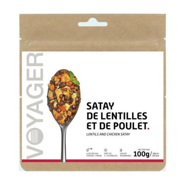 Satay de lentejas y pollo