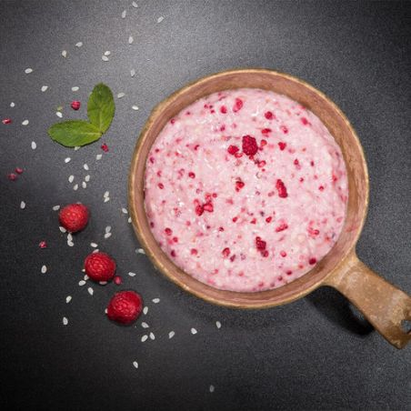 Arroz con leche y frutas del bosque