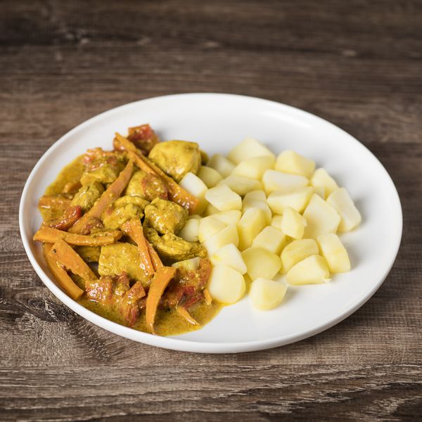 Tajine de pollo con limón confitado y patatas