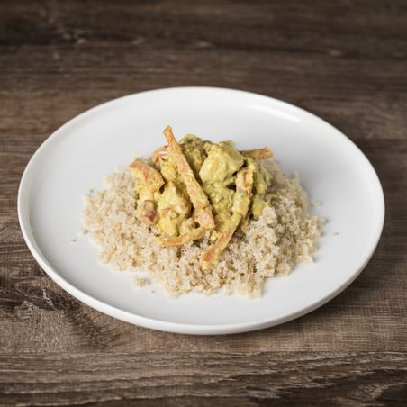 Pollo al curry y quinoa