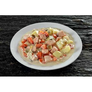 Blanqueta de salmón y patatas