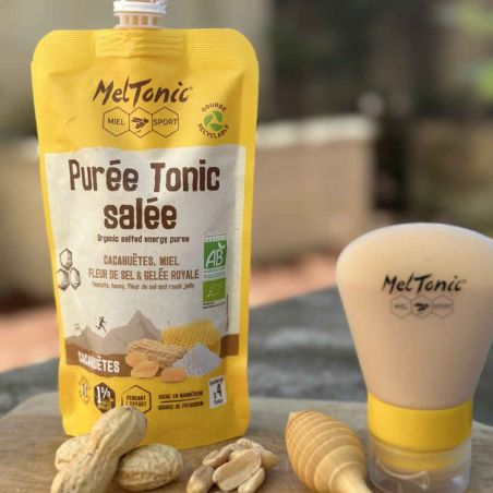 Recarga de puré energético salado ecológico Meltonic - Cacahuetes, miel y jalea real