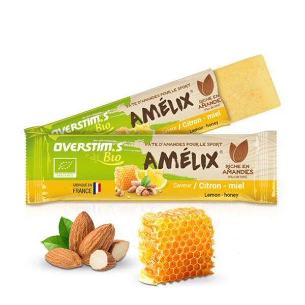 Amélix Overstim.s barrita energética bio - Pasta de almendras, limón y miel