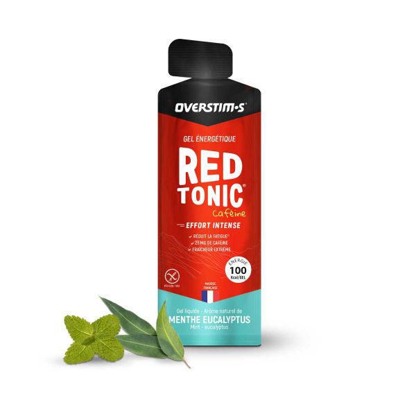 Gel tónico rojo Overstim.s - Esfuerzo intenso - Menta, eucalipto