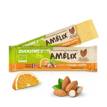 Amélix Overstim.s barrita energética bio - Pasta de almendras y naranja confitada