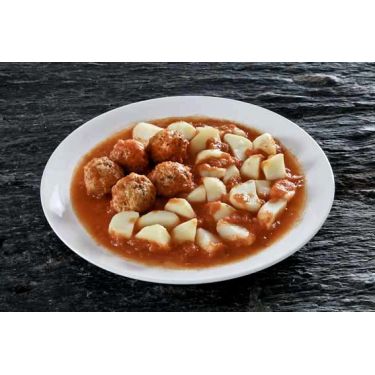 Albóndigas en salsa de tomate y patata