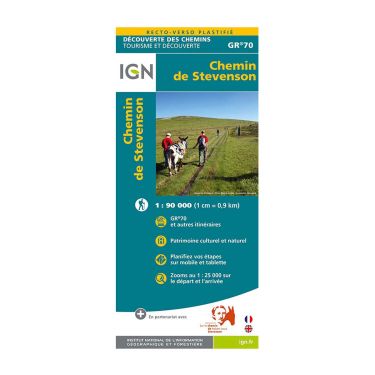 Mapa laminado IGN - GR70 - Chemin de Stevenson