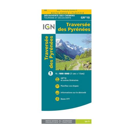 Mapa laminado IGN - GR10 - Travesía de los Pirineos