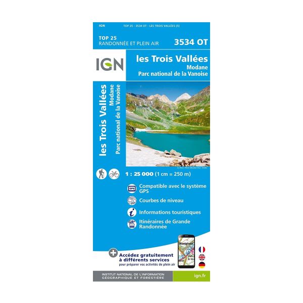 Mapa laminado IGN - Vanoise