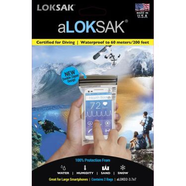 aLoksak bolsas impermeables para smartphone x 2 - 8,5 x 15,9 cm