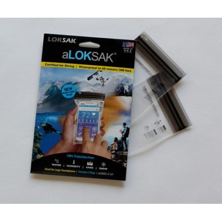 aLoksak bolsas impermeables para smartphone x 2 - 8,5 x 15,9 cm