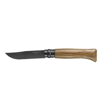 Opinel Cuchillo n°8 Negro - Tradition 8,5 cm - Acero inoxidable negro, roble